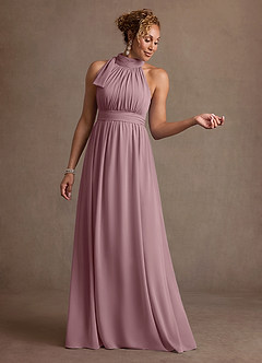 Azazie Antoinette Mother of the Bride Dresses Dusty Rose A-Line Pleated Chiffon Dress image1