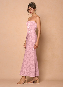 Robe Longue Rose Poussiéreux Ezrena image4