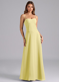 Azazie Valentine Abiti da Damigella Abito A-Line in Chiffon Corsetto Sorbetto Al Limone image1
