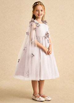 Azazie Staria Flower Girl Dresses Rose Petal Ball-Gown Ruched Tulle Dress image8
