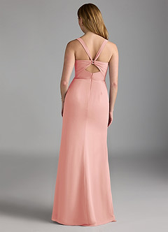 Azazie Mero Bridesmaid Dresses Rosette Sheath Pleated Chiffon Dress image3