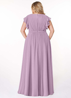 Azazie Daphne Modest Bridesmaid Dresses A-Line Ruffled Chiffon Floor-Length Dress image8