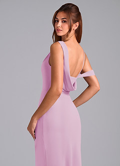 Azazie Madelyn Bridesmaid Dresses Candy Pink Mermaid One Shoulder Chiffon Convertible Dress image2