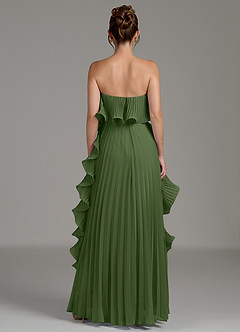 Azazie Alexia Brautjungfernkleider A-Linie Gestreift Chiffon Kleid Olivgrün image7