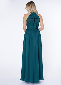 Azazie Iman Bridesmaid Dresses Ink Blue A-Line A-Line Ruched Chiffon Dress image2