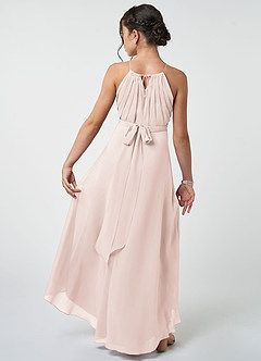 Azazie Oaklynn Junior Rose Petal A-Line Pleated Chiffon Dress image3