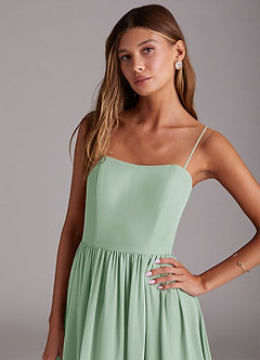 Azazie Calianna Bridesmaid Dresses Agave A-Line Off the Shoulder Chiffon Convertible Dress image2
