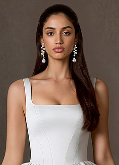 front Pearl Chandelier Earrings