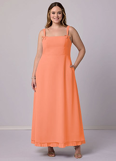 Barbie ♥ Azazie Final Sale Sunset A-Line Pleated Chiffon Dress image9