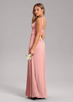 Azazie Frostine Bridesmaid Dresses Rosette A-Line Bow Stretch Satin Dress image7
