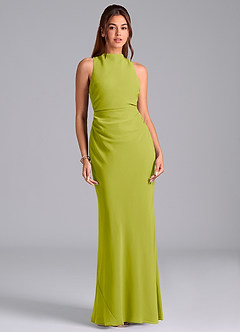 Azazie Evadne Suknie dla druhen Osłona Pofałdowany Szyfon Do ziemi Sukienka image3