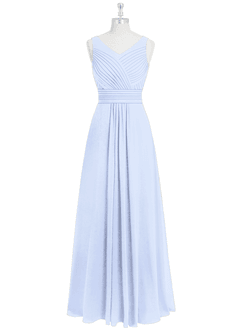 Azazie Pierrette Bridesmaid Dresses Ice A-Line Pleated Chiffon Dress image7