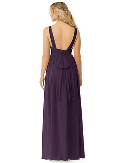 Azazie Kora Bridesmaid Dresses Plum A-Line Pleated Chiffon Dress image6