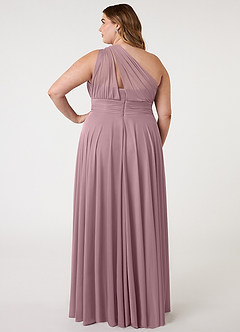 Azazie Charlize Bridesmaid Dresses Dusty Rose A-Line One Shoulder Mesh Dress image7
