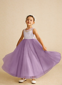 Azazie Tay Flower Girl Dresses Wisteria A-Line Sequins Tulle Dress image6
