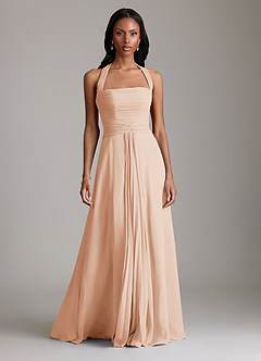 Azazie Clarisa Bridesmaid Dresses English Rose A-Line Pleated Chiffon Dress image5