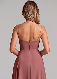 Azazie Elle Bridesmaid Dresses Amethyst A-Line Pleated Chiffon Dress image2