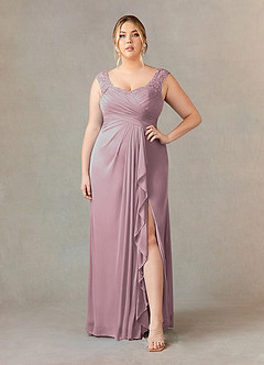Azazie Edelin Mother of the Bride Dresses Dusty Rose A-Line Sweetheart Neckline Pleated Mesh Dress image8