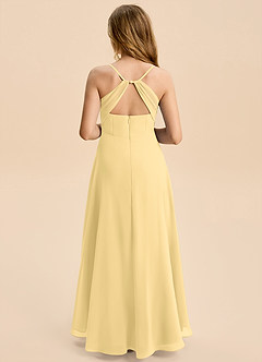 Azazie Gia Junior A-Linie Plissee Chiffon Kleid Butter image2