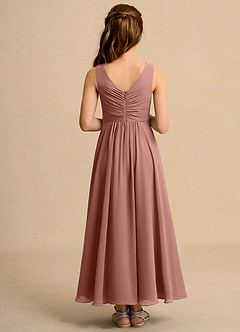 Azazie Ducky Girl Flower Girl Dresses Cedar Rose A-Line Pleated Chiffon Dress image2