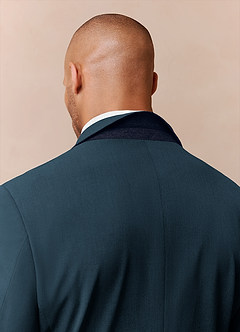 front Savile Teal Wool Blend Suit Jacket