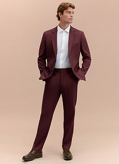 front James Cabernet Structured Stretch Suit