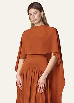 front Azazie Matching Color Chiffon Multiway Cape