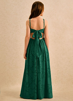 Azazie Snookums Girls Formal Flower Girl Klänningar Klä A-Line i Blommig Utbrändhet Plisserad image5