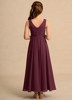 Azazie Ducky Girls Formal Sukienki dla dziewczynek sypiących kwiaty Linia A Pofałdowany Szyfon Długość kostki Sukienka image2