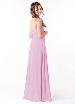 Azazie Rosey Junior Vestido de Rosa Caramelo de Gasa de Corte En A con Escote de Corazón image2
