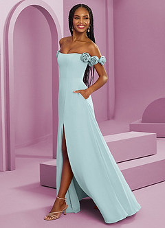 Barbie ♥ Azazie Jurken voor bruidsmeisjes Converteerbaar Jurk van Chiffon met A-Lijn Off the Shoulder De Nevel image6