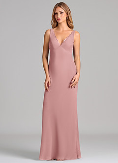 Azazie Tianna Vente finale Robe Fourreau en Mousseline de soie Black image4