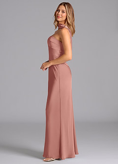 Azazie Lusinda Brudtärnklänningar Klä av Sjöjungfru i Stretch Satin Axelbandslös Rosett image5