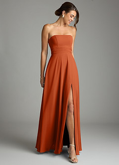 Azazie Tamira Suknie dla druhen Linia A Pofałdowany Szyfon Do ziemi Sukienka image2