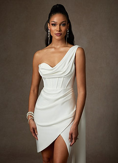 front Azazie Brudprover i satin