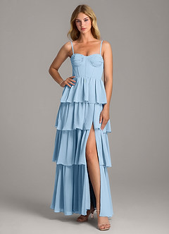 Azazie Alanna Bridesmaid Dresses Sky Blue A-Line Sweetheart Neckline Chiffon Dress image3