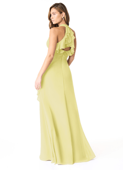 Azazie Aviv Bridesmaid Dresses Lemon Sorbet A-Line Pleated Chiffon Dress image2