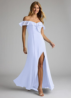 Azazie Sophie Bridesmaid Dresses Lavender A-Line Off the Shoulder Chiffon Convertible Dress image4