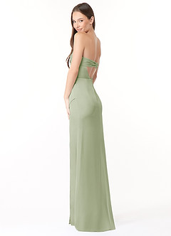 Azazie Leonis Bridesmaid Dresses Dusty Sage Mermaid Pleated Stretch Satin Convertible Dress image7