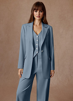front Rowan Blu Polveroso Completo 2 pezzi con trama raffinata
