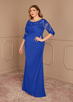 Azazie Alisondra Mother of the Bride Dresses Royal Blue Sheath Scoop Lace Lace Dress image9