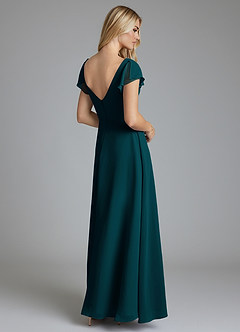 Azazie Omari Bridesmaid Dresses Pine A-Line Chiffon Dress image2