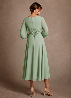 Azazie Ana Klänningar till brudens mor Klä A-Line i Chiffong Spets Dusty Sage image3