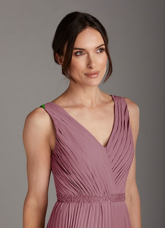 Azazie Kris Mother of the Bride Dresses Vintage Mauve A-Line Sequins Chiffon Dress image6