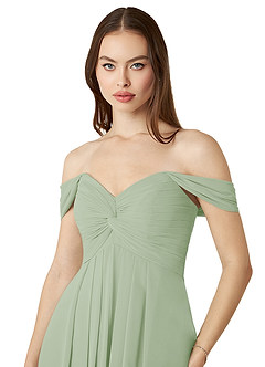 Azazie Vicenta Final Sale Vintage Mauve A-Line Off the Shoulder Chiffon Convertible Dress image7