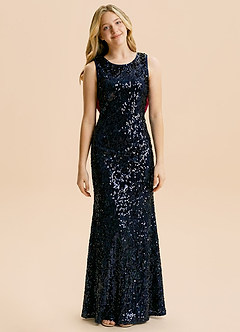 front Azazie Ayla Junior Formal Dress