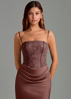 Azazie Emilia Abiti da Damigella Abito Sirena in Raso Elasticizzato Senza Cinturino Espresso image6