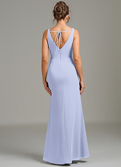 Azazie Leticia Bridesmaid Dresses Lavender Sheath Pleated Chiffon Dress image2