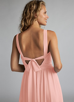 Azazie Aziza Bridesmaid Dresses Rosette A-Line V-Neck Pleated Chiffon Dress image6