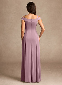 Azazie Ewa Mother of the Bride Dresses Dusty Rose A-Line Off the Shoulder Mesh Dress image8